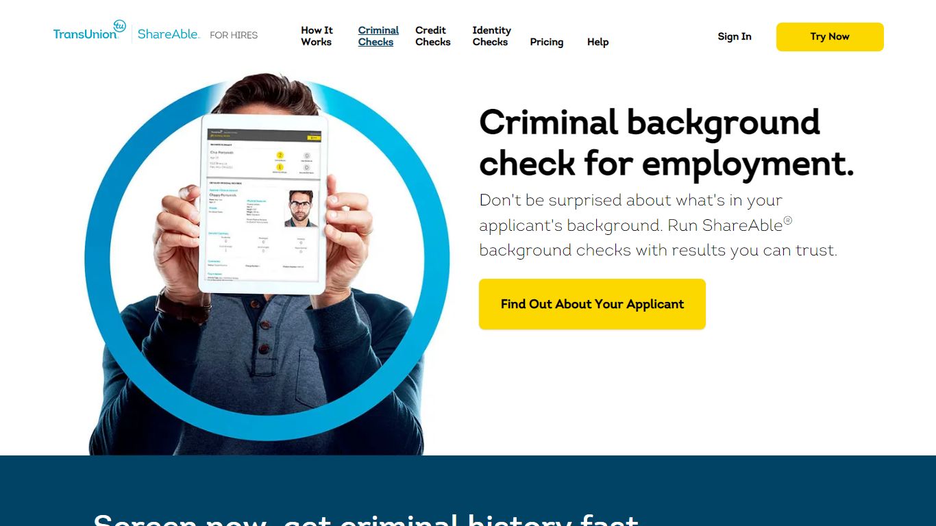 Online Criminal Background Check for Employment - ShareAble